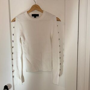 Zara Ribbed Long Sleeve Top with Side Buttons